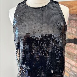 J. Crew Black Sequin Sleeveless Blouse